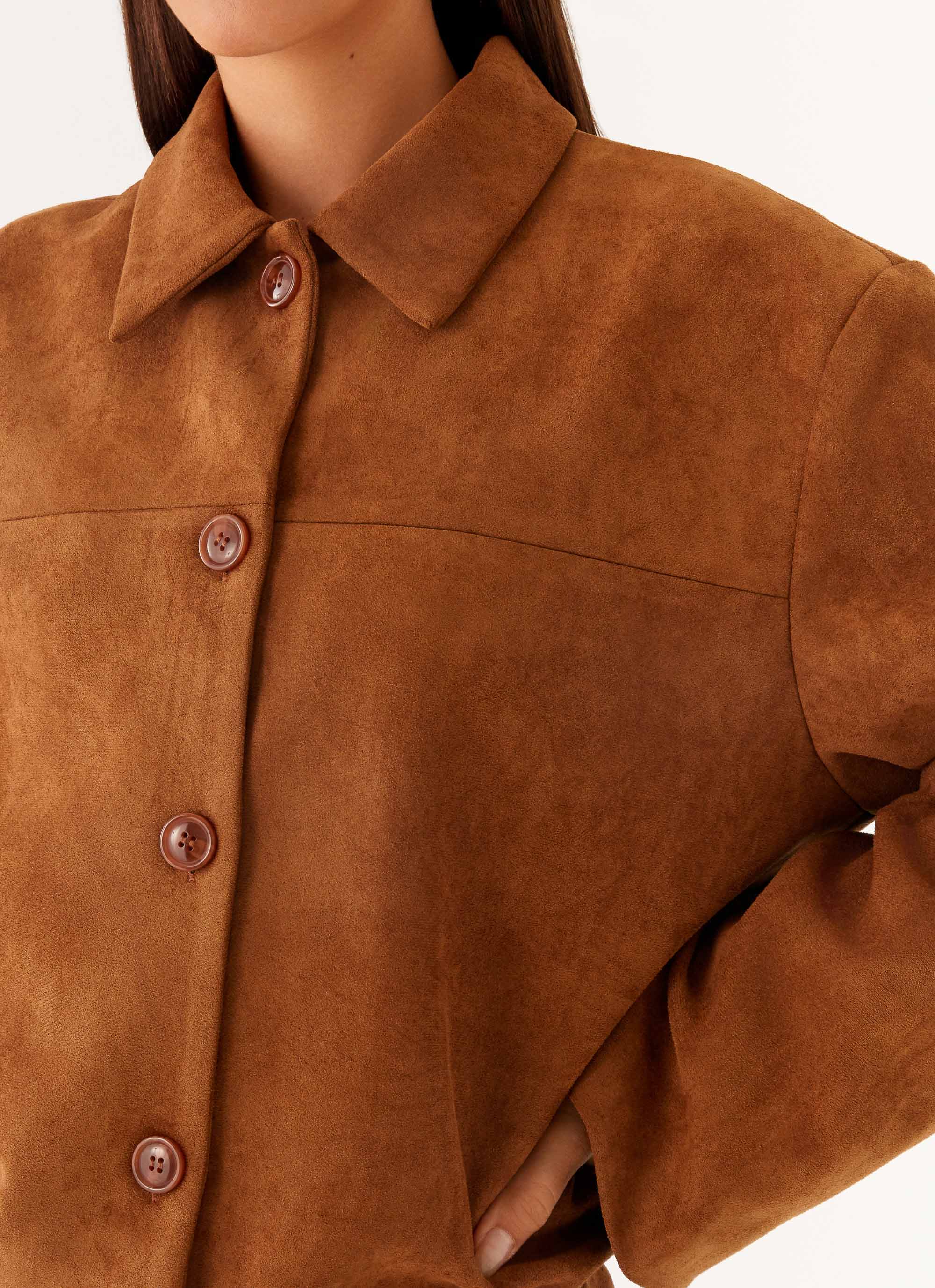 Devika Faux Suede Boxy Jacket