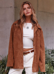 Devika Faux Suede Boxy Jacket