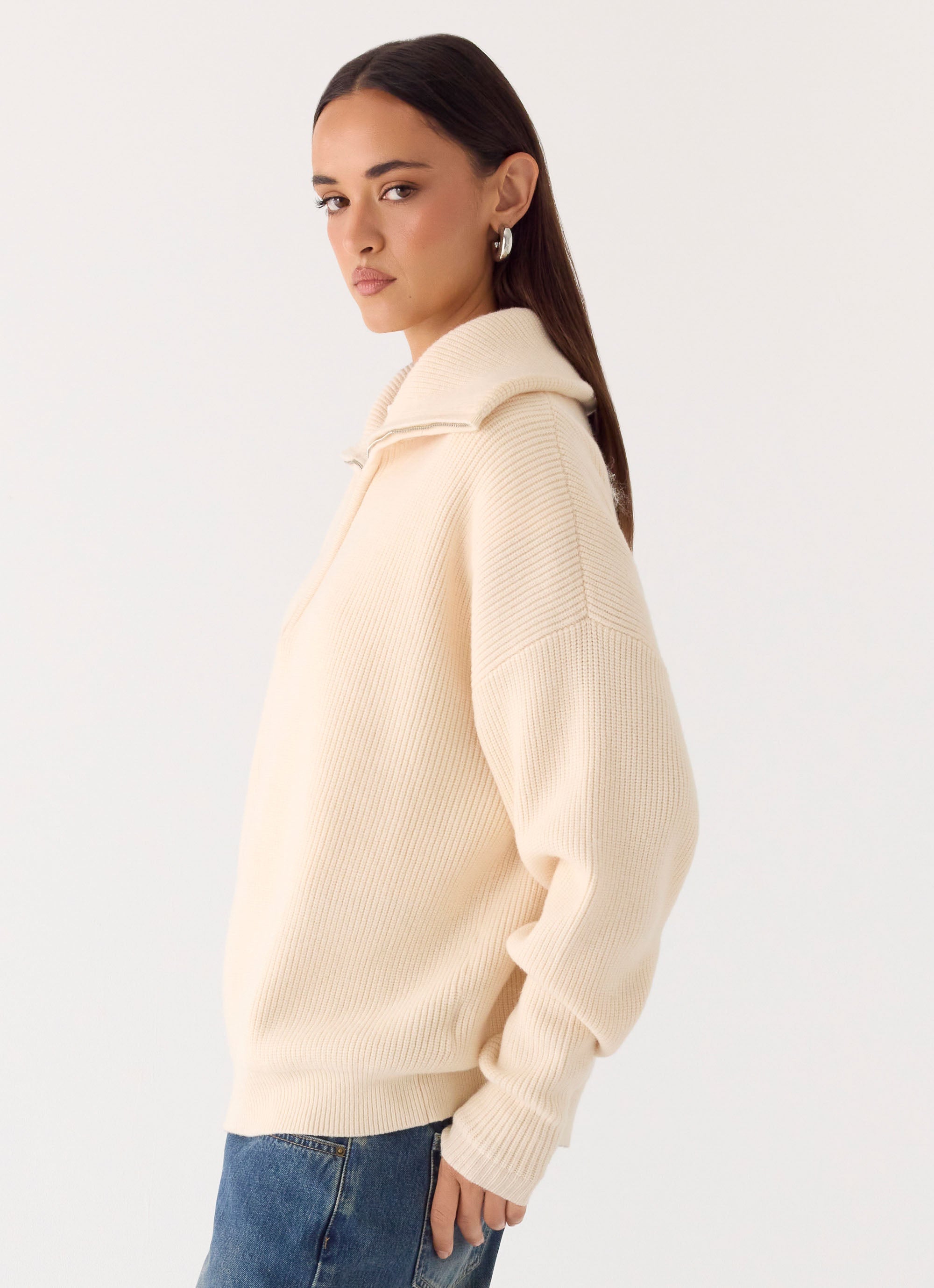 Eirena Quarter Zip Knit Sweater