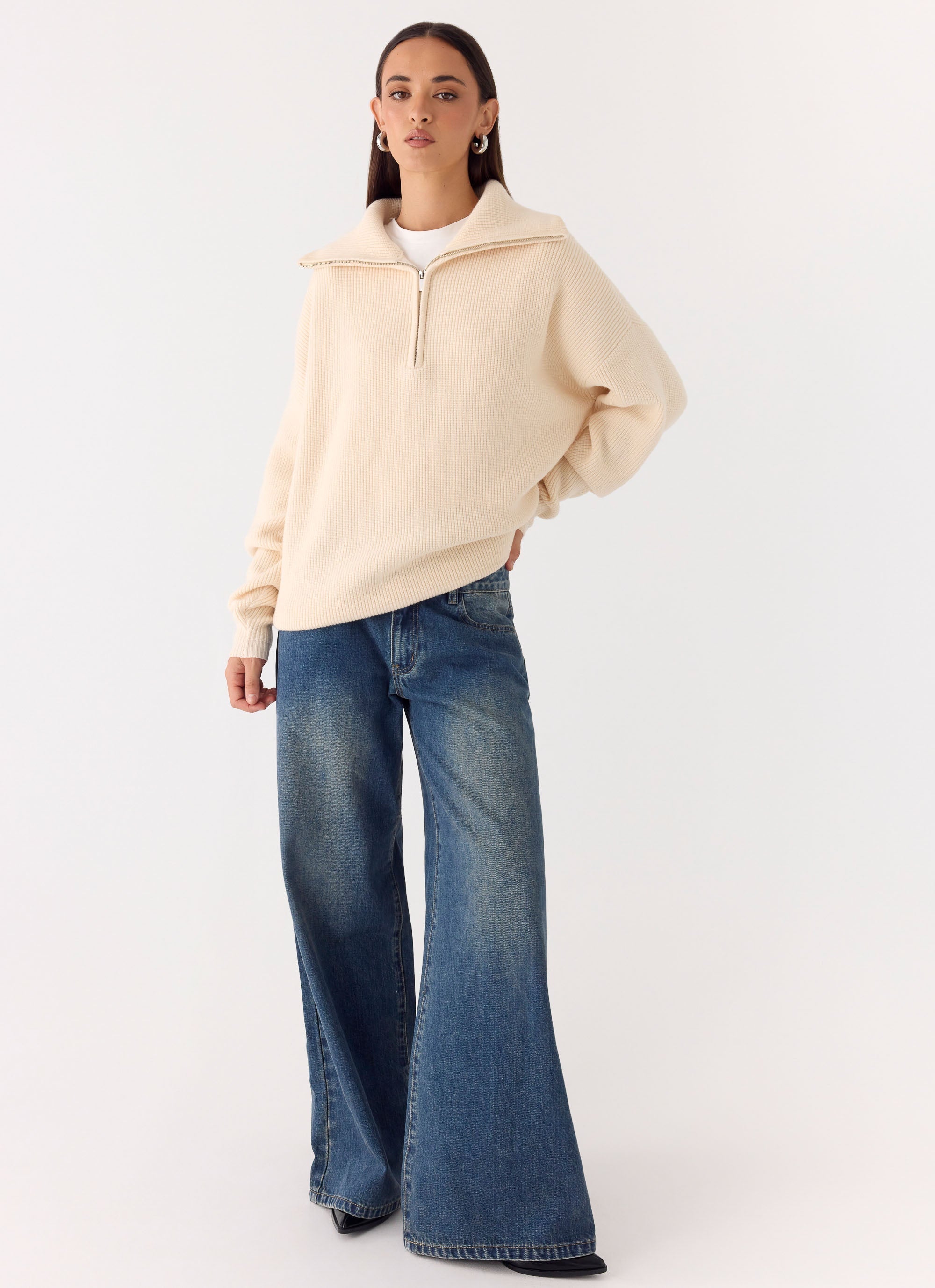 Eirena Quarter Zip Knit Sweater