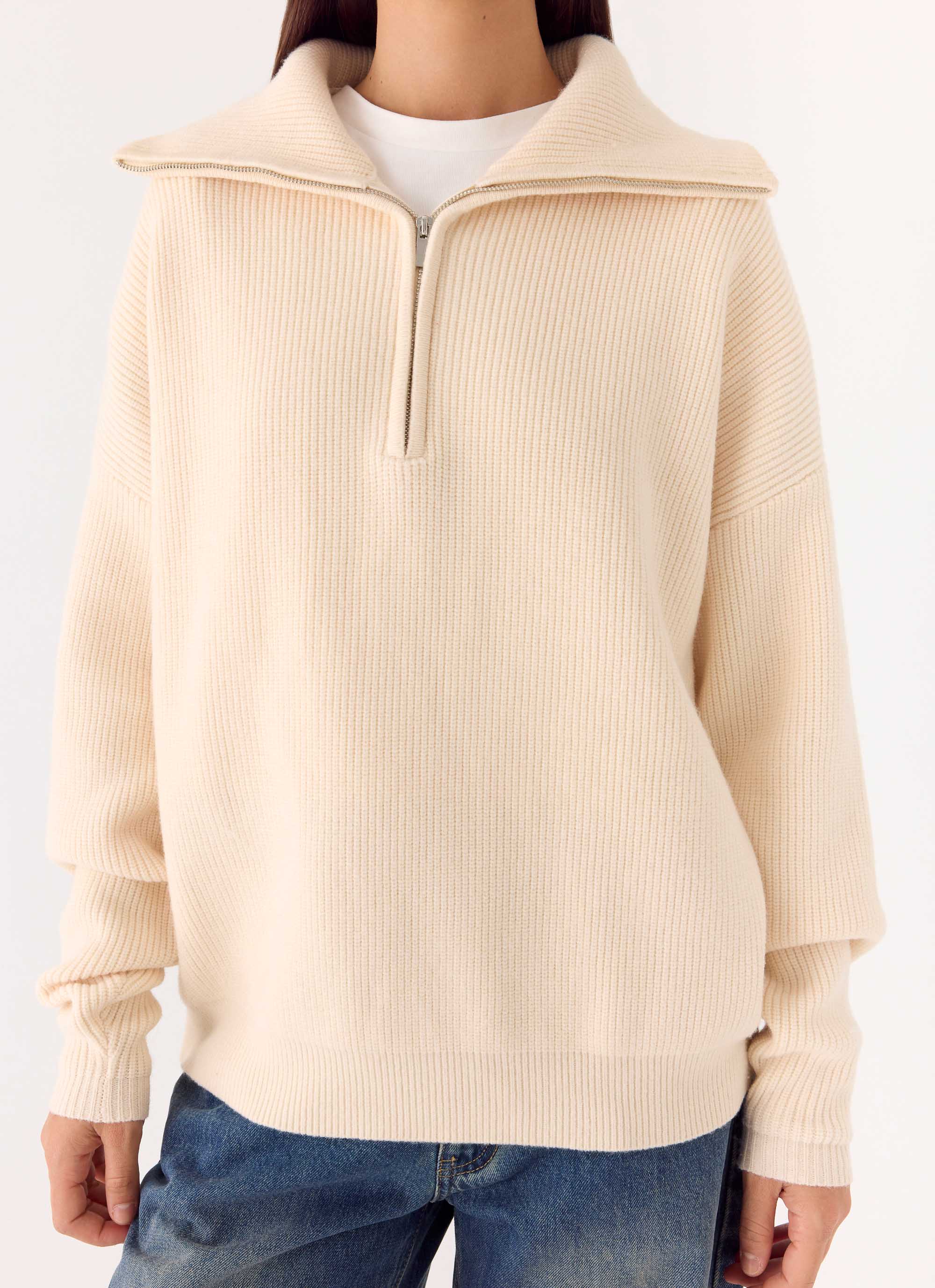 Eirena Quarter Zip Knit Sweater