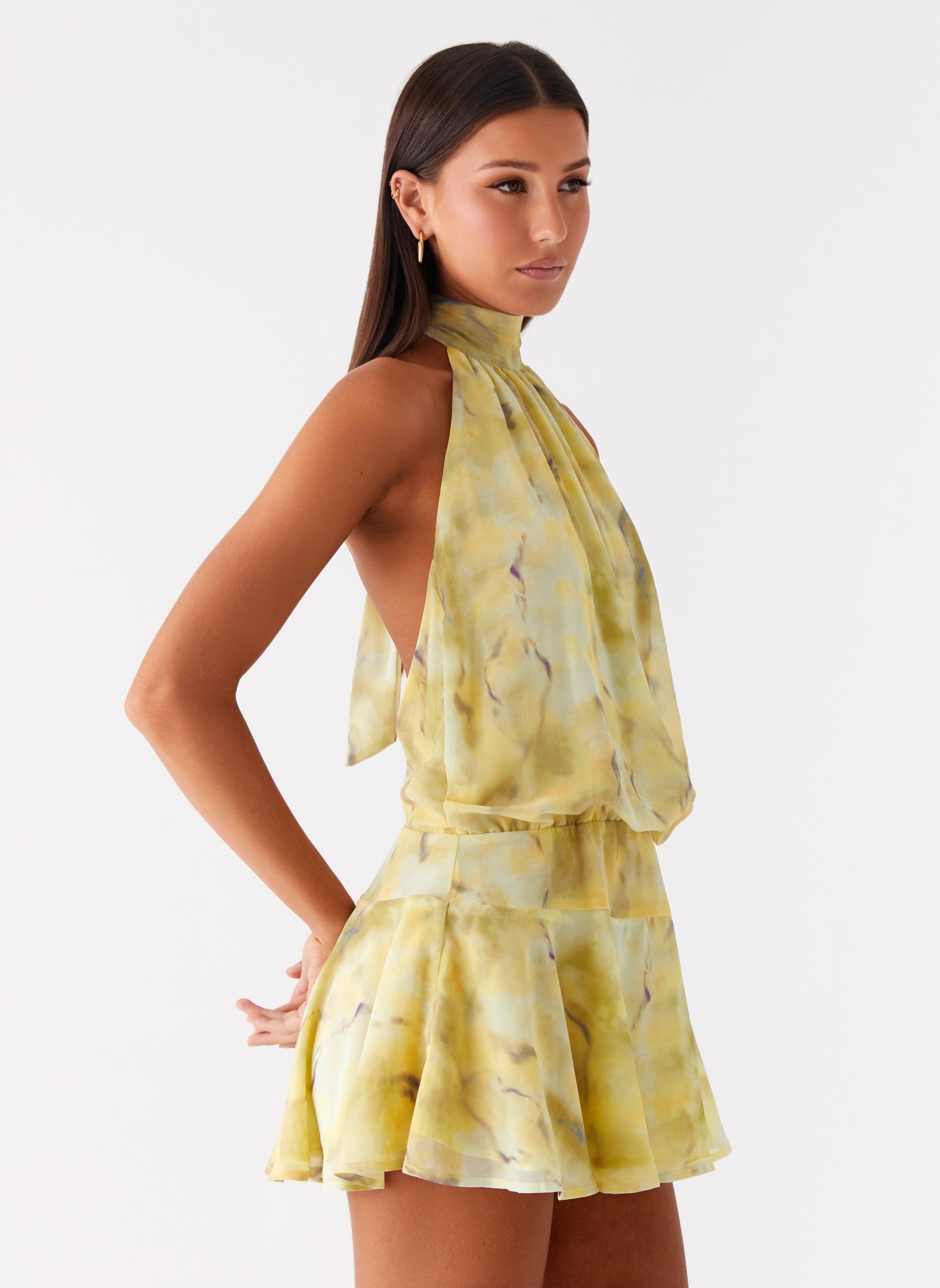 First Date Halter Mini Dress