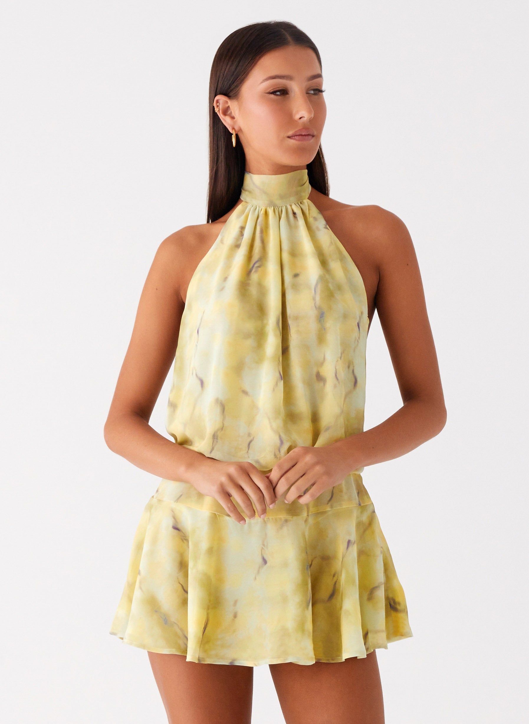 First Date Halter Mini Dress