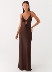 Flora Satin Maxi Dress