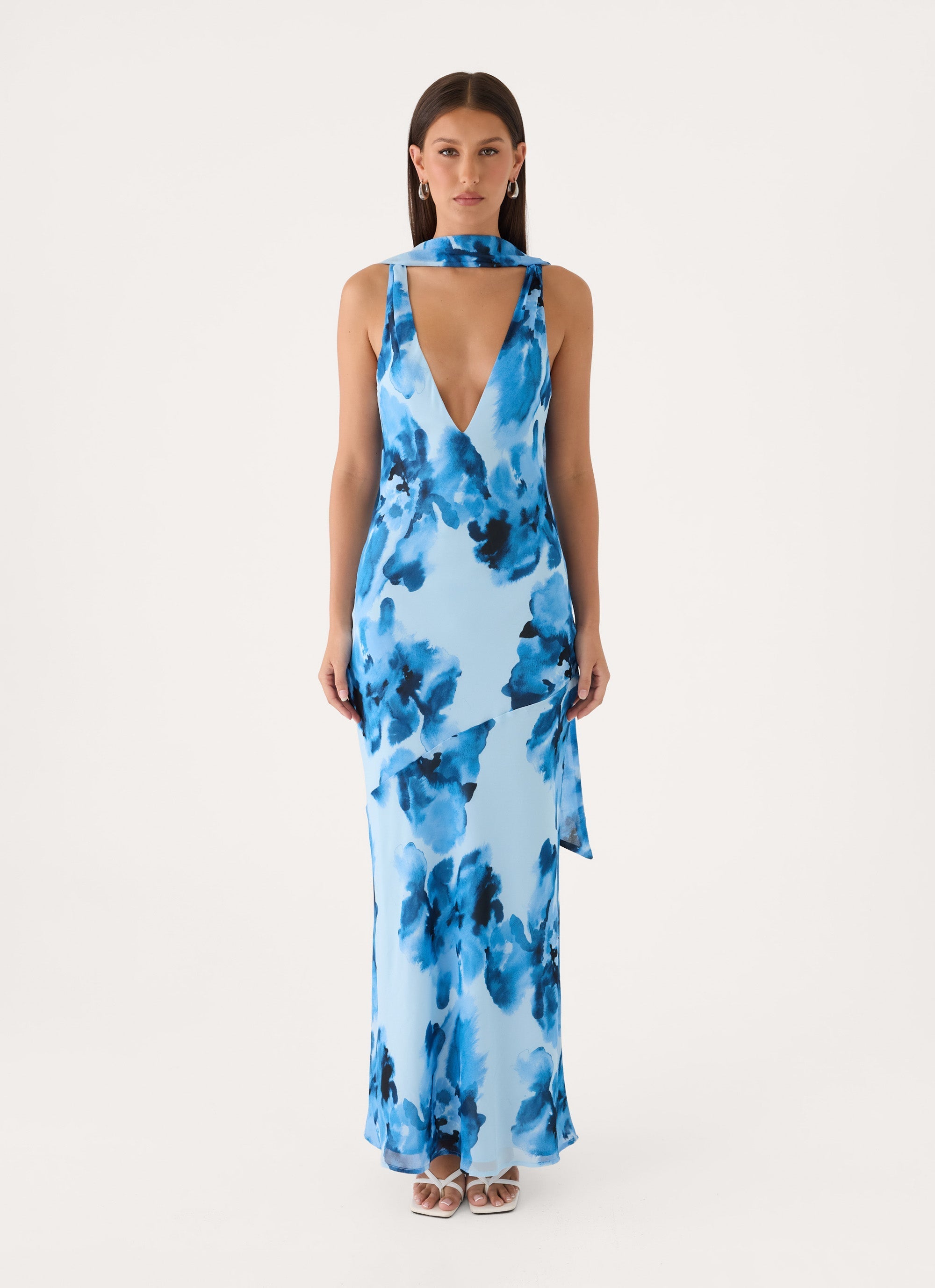 Florae Scarf Maxi Dress