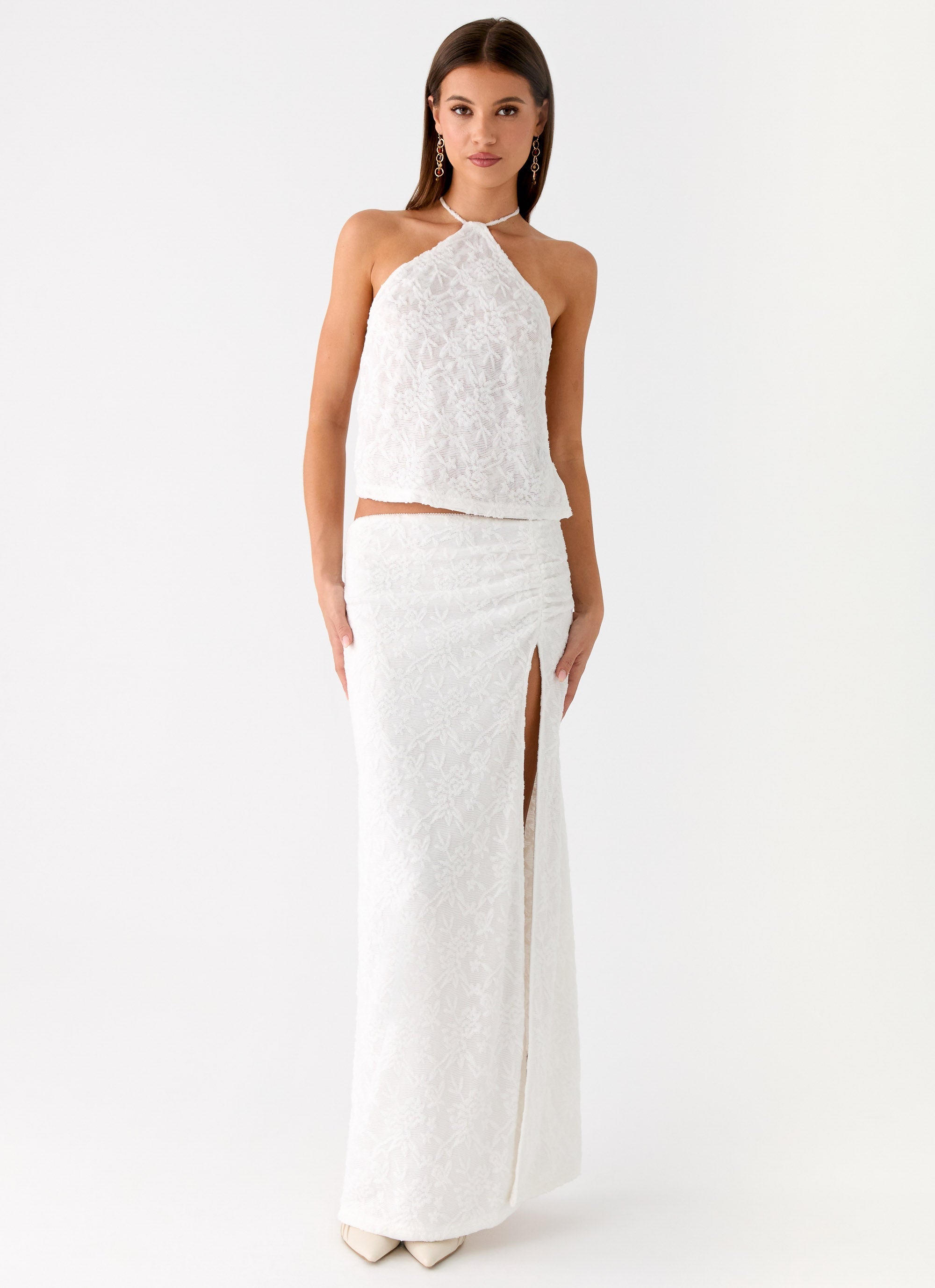 Griff Low Rise Jacquard Maxi Skirt
