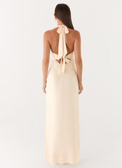Heavy Hearted Satin Maxi Dress