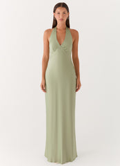 Heavy Hearted Satin Maxi Dress