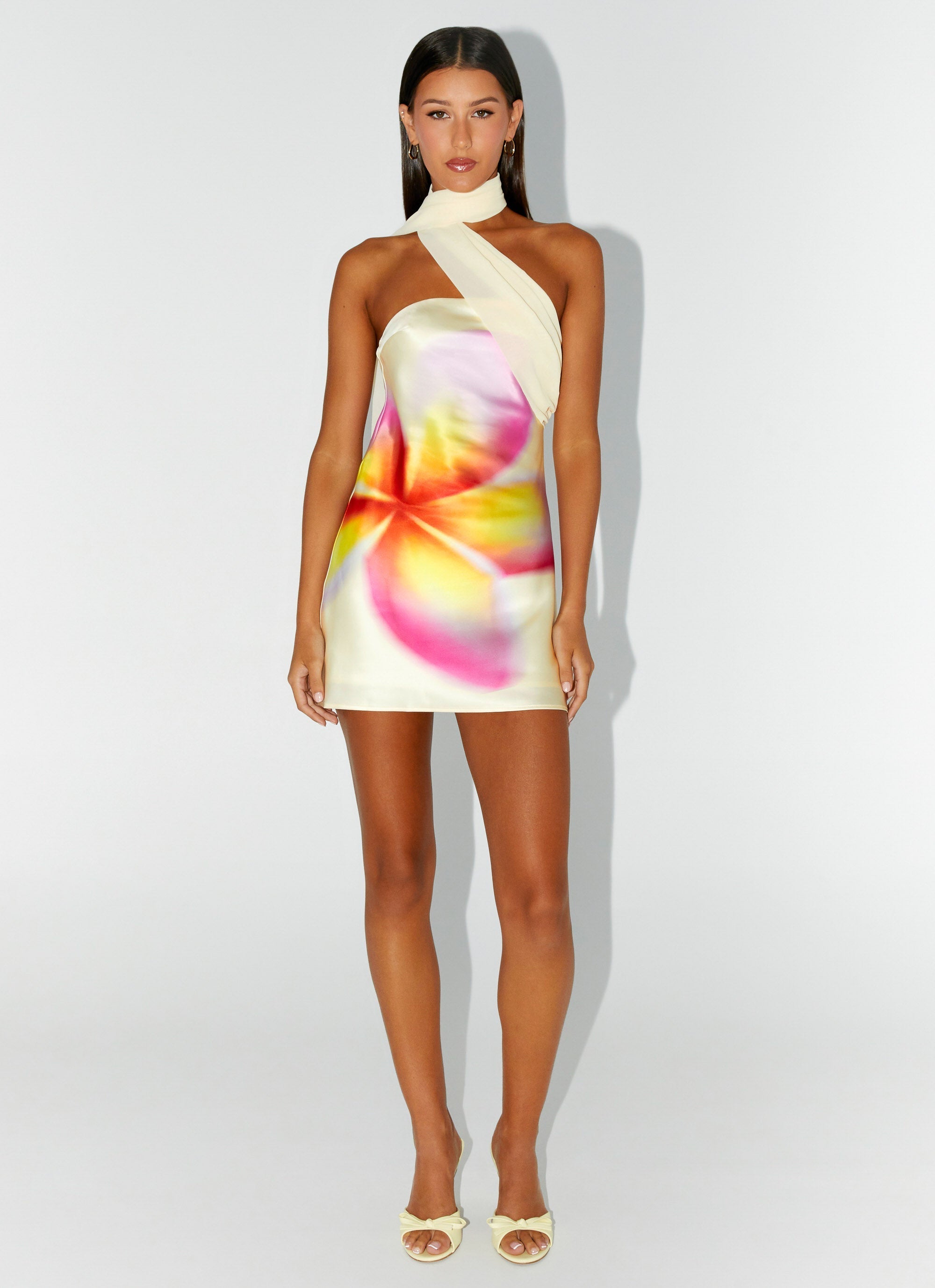 Isa Scarf Satin Mini Dress