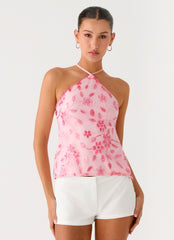 Janelle Beaded Halter Top