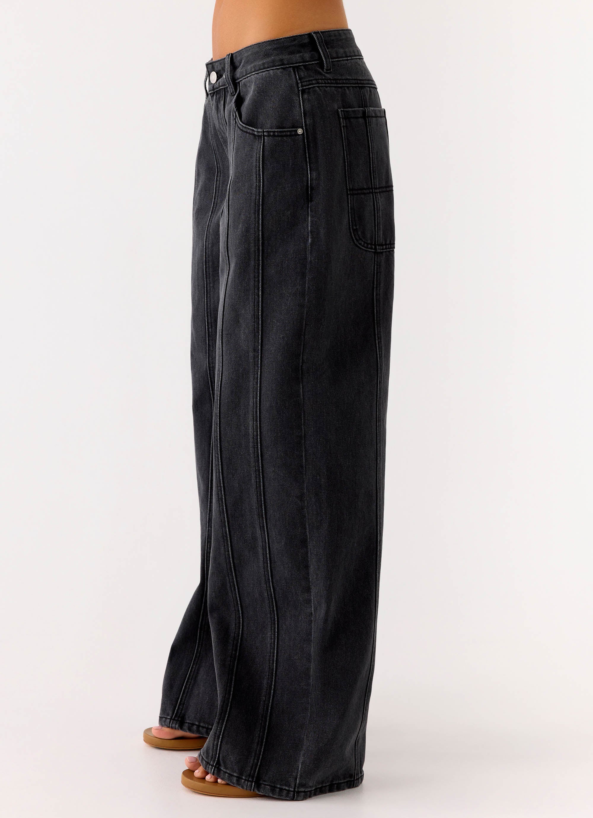 Johnny Low Rise Wide Leg Denim Jeans