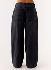 Johnny Low Rise Wide Leg Denim Jeans