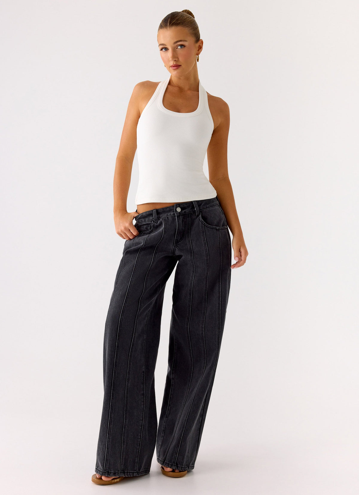 Johnny Low Rise Wide Leg Denim Jeans