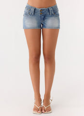 Justin Low Rise Denim Shorts