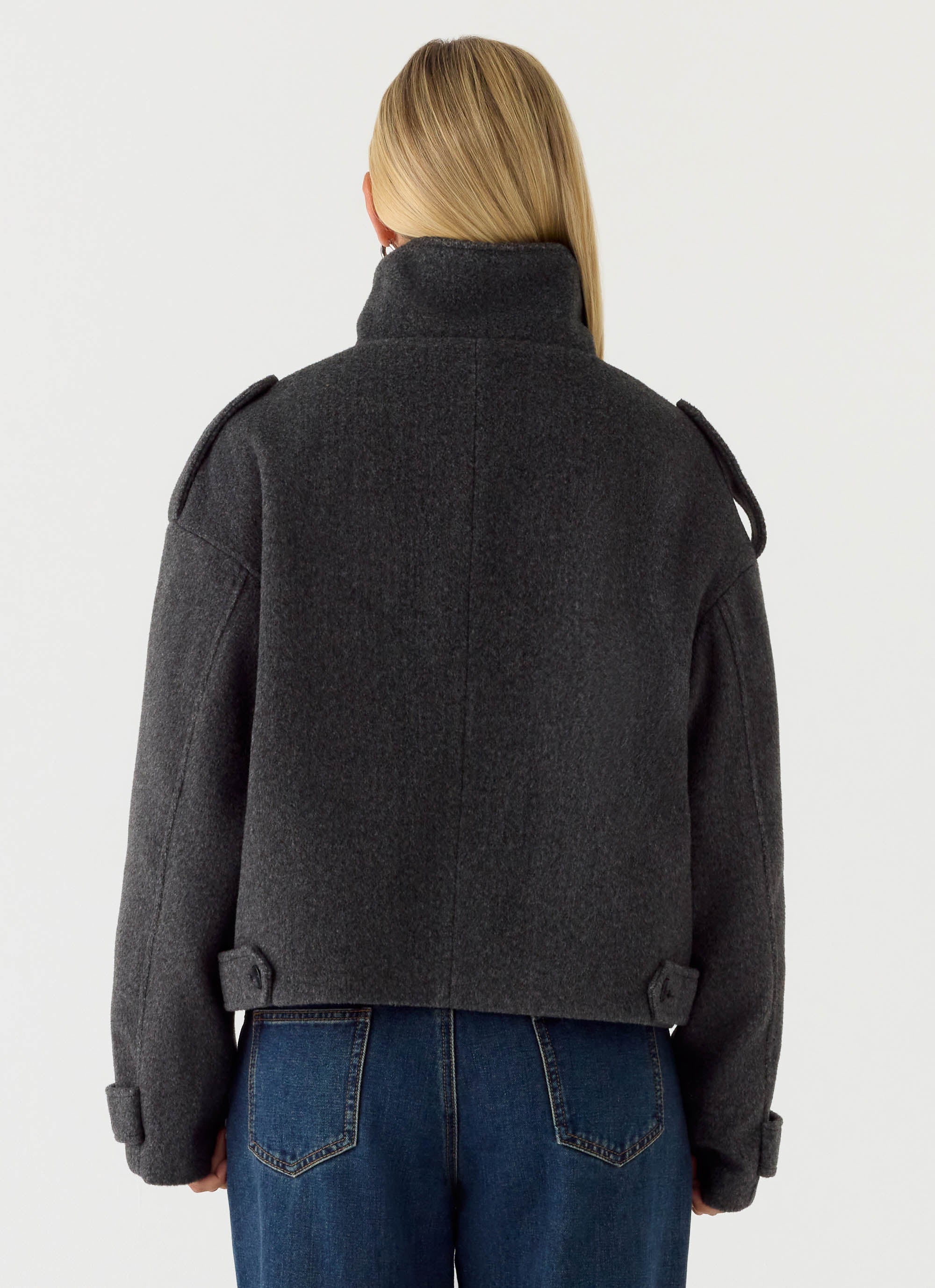 Kaiden Faux Wool Bomber Jacket