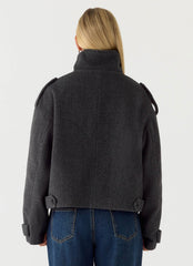 Kaiden Faux Wool Bomber Jacket