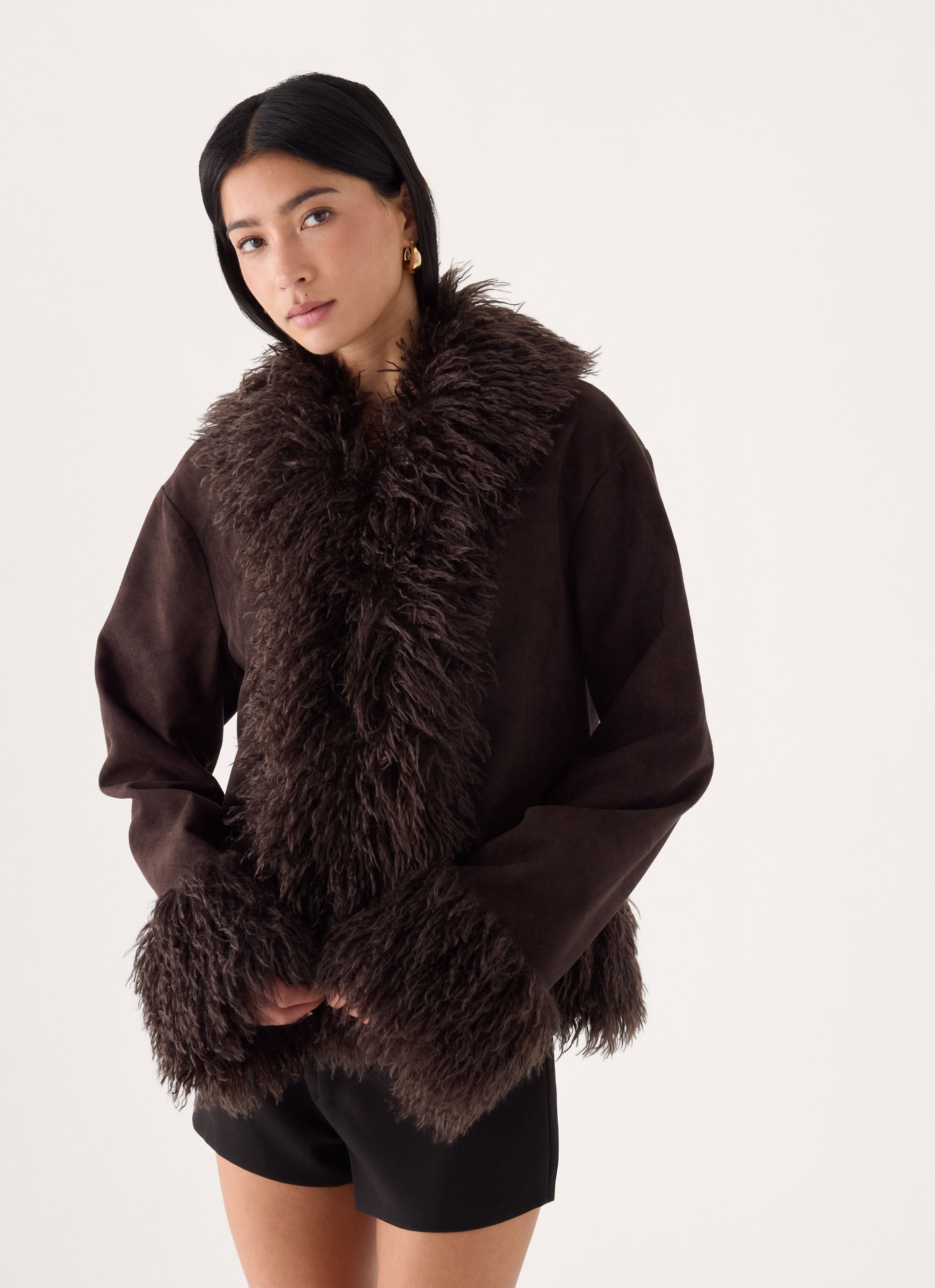 Kamsy Fur Trim Coat
