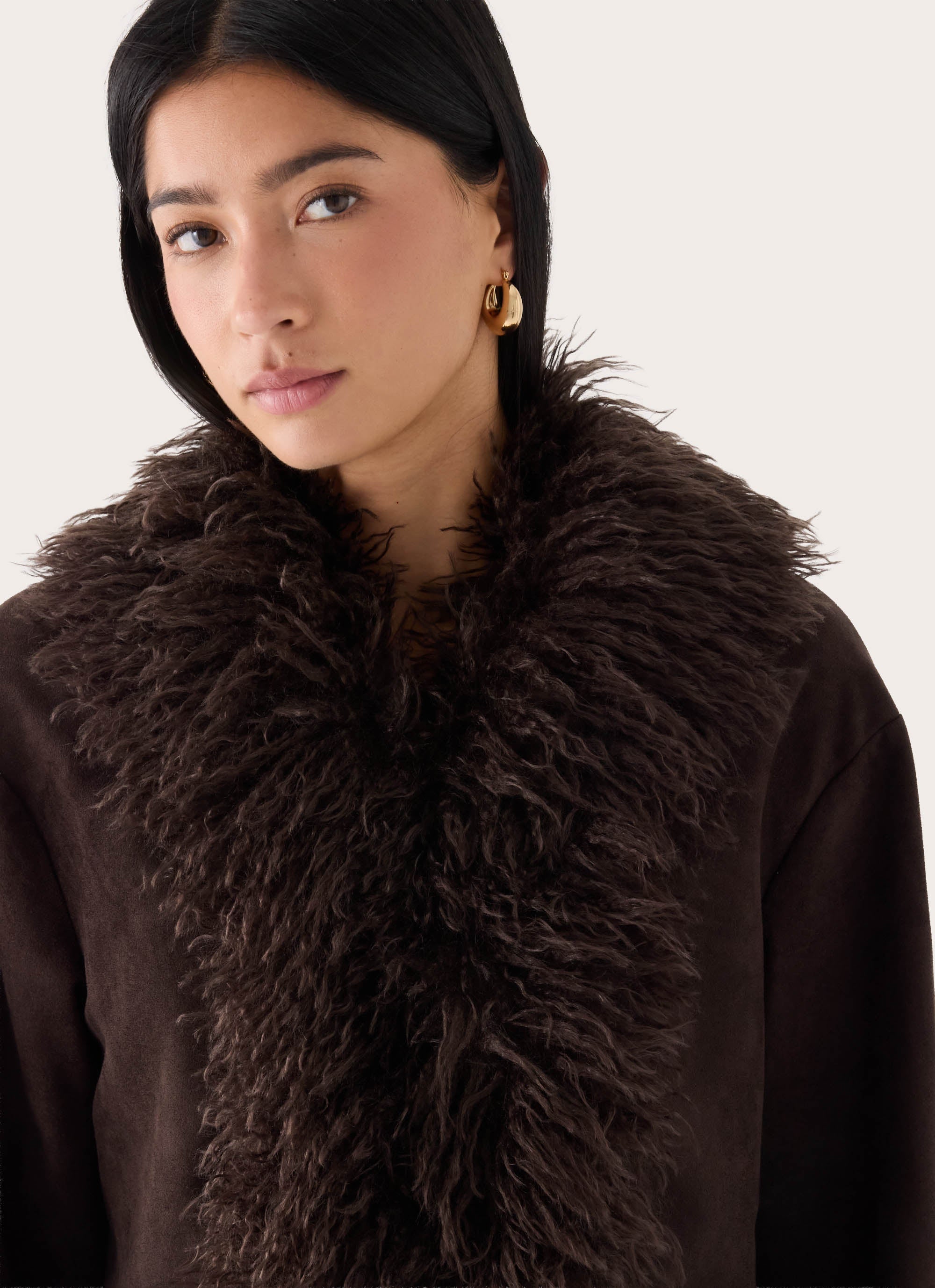 Kamsy Fur Trim Coat