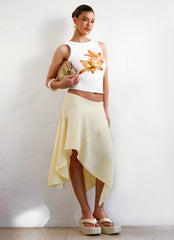 Kia Low Rise Asymmetrical Midi Skirt