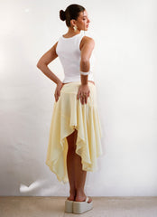 Kia Low Rise Asymmetrical Midi Skirt