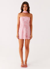 Kiesha Strapless Scarf Mini Dress