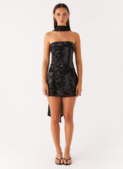 Kiesha Strapless Scarf Mini Dress
