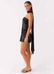Kiesha Strapless Scarf Mini Dress