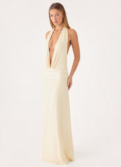 Kolisa Beaded Halter Maxi Dress