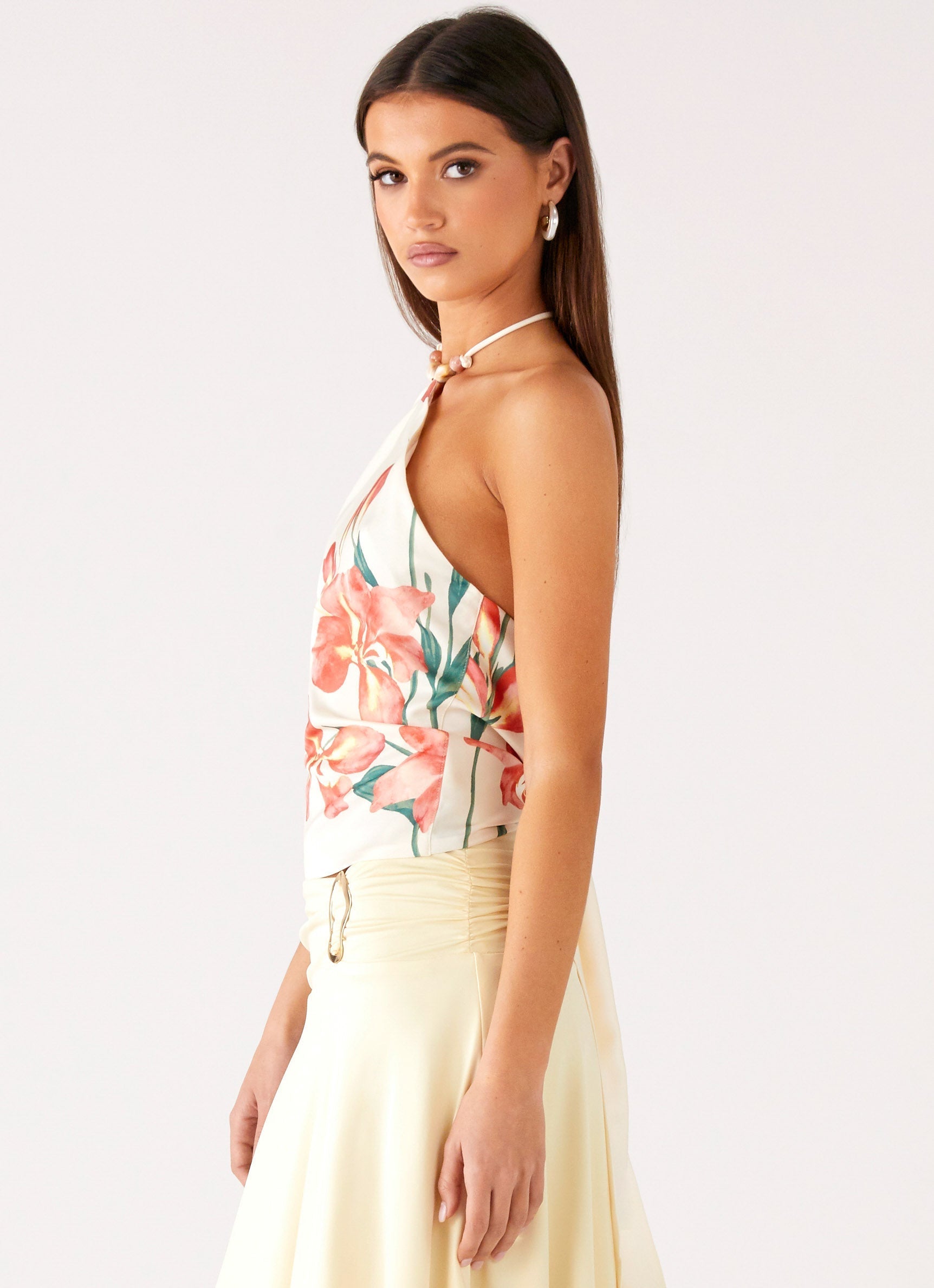 Loreta Beaded Tie Back Top