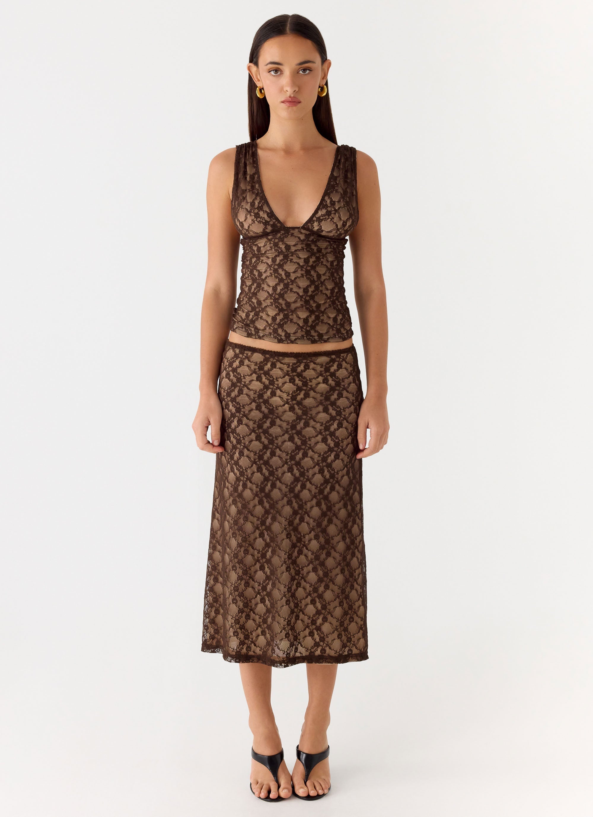 Malachie Lace Midi Skirt