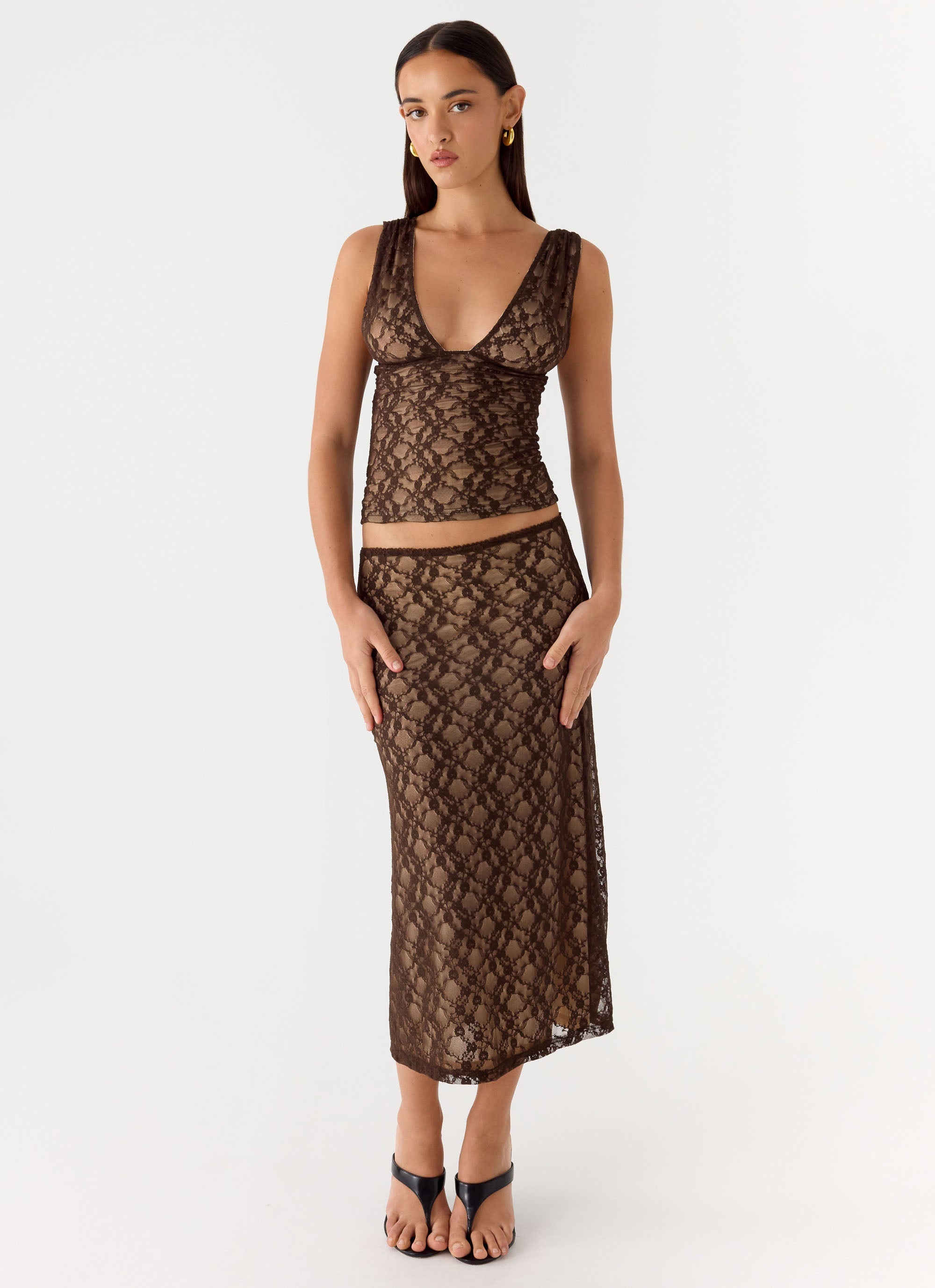 Malachie Lace Midi Skirt