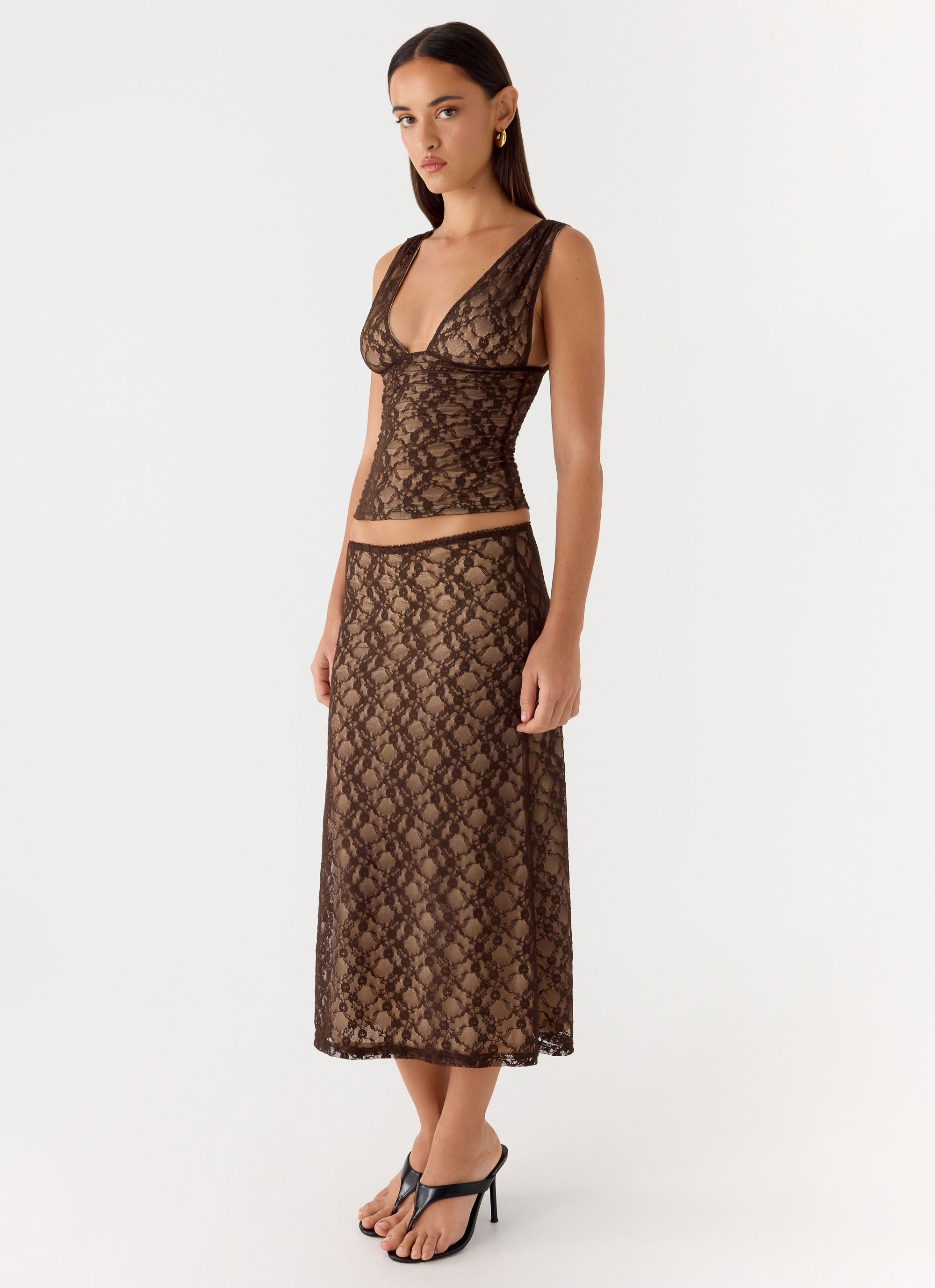 Malachie Lace Midi Skirt