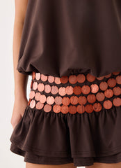 Melosa Beaded Halter Mini Dress