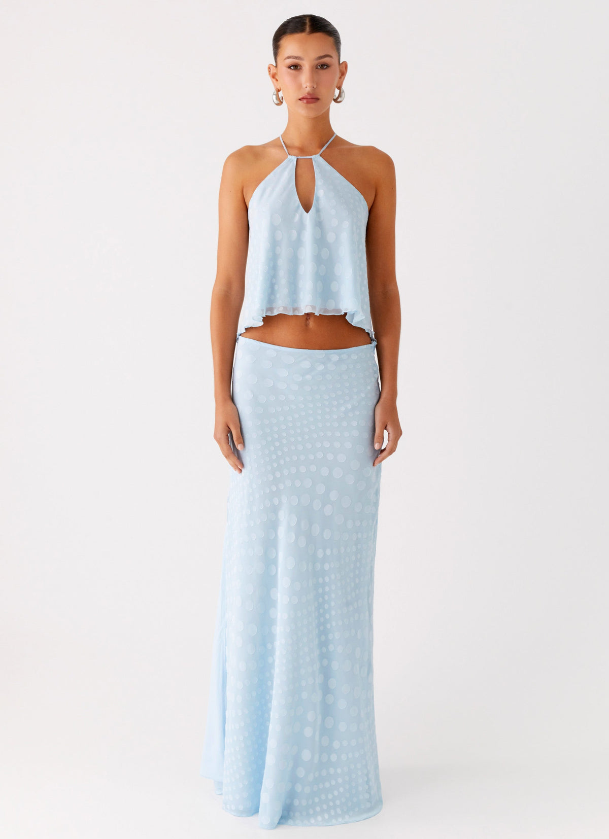 Mena Chiffon Spot Maxi Skirt