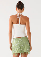 Midnight Tide Tie Side Mini Skirt