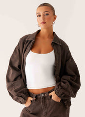 Midwest Washed Denim Bomber Jacket