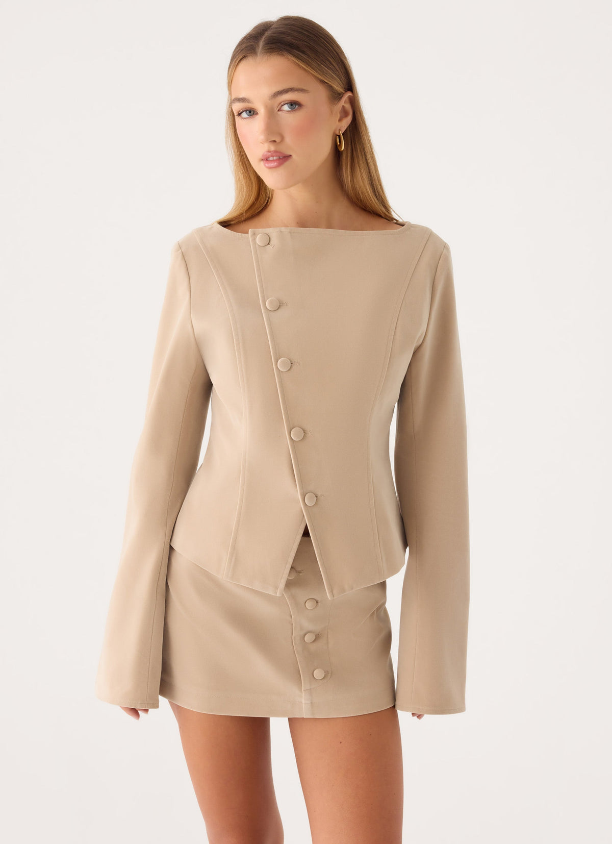 Milae Suede Asymmetrical Jacket