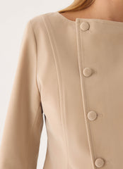 Milae Suede Asymmetrical Jacket