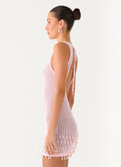 Miracle Beaded Crochet Mini Dress