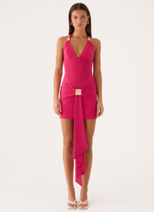 Miyah Halter Hardware Mini Dress