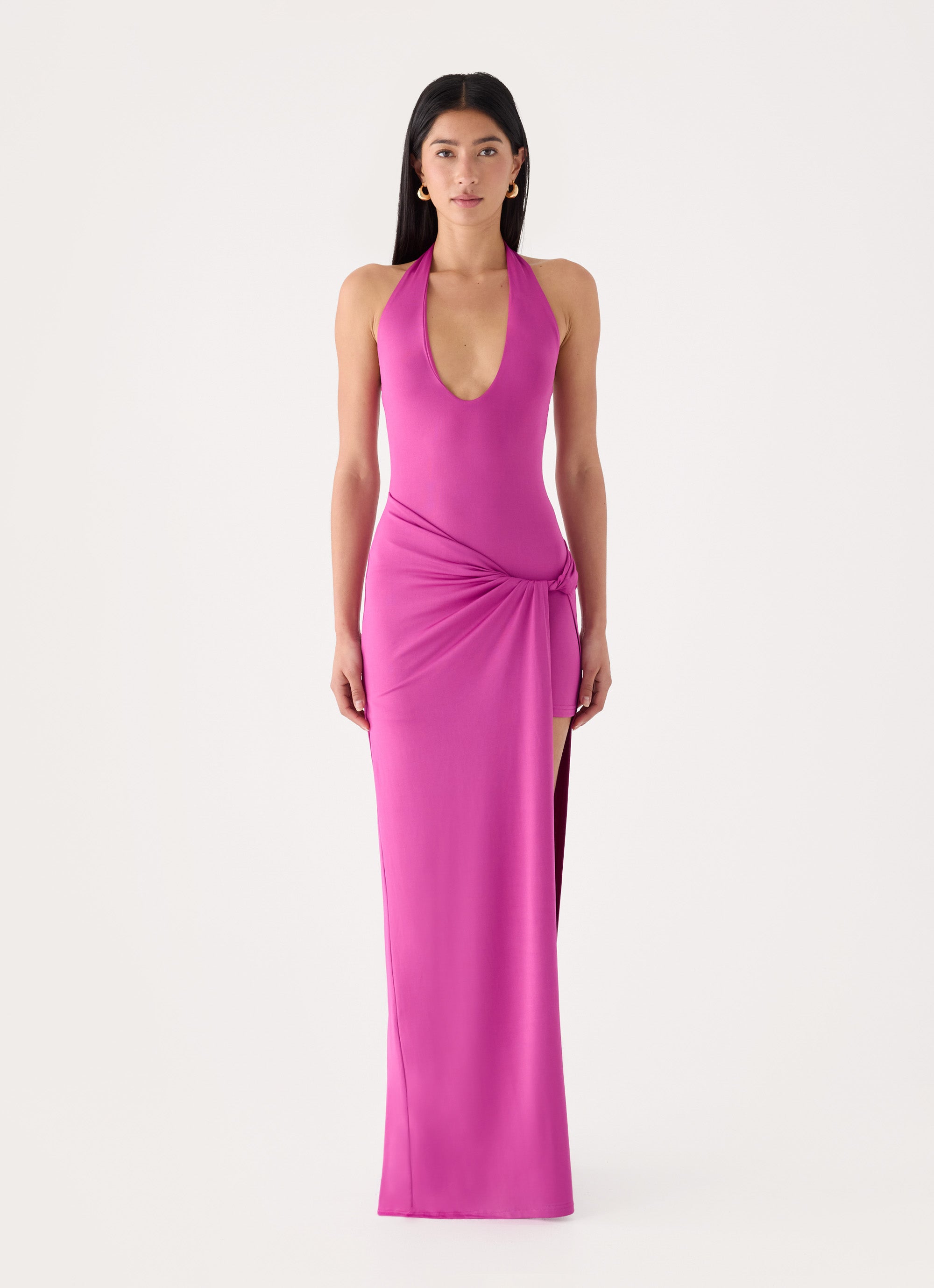 Mokono Halter Wrap Maxi Dress