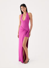 Mokono Halter Wrap Maxi Dress