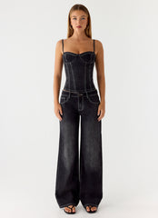 Nathan Denim Corset Top
