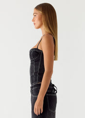 Nathan Denim Corset Top