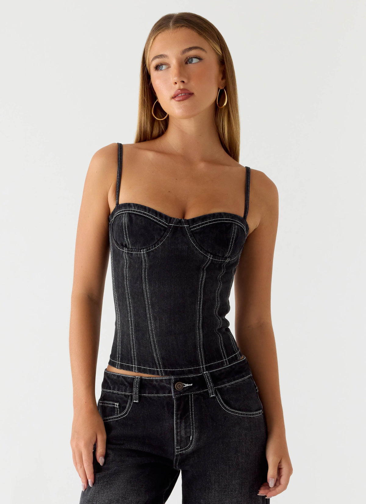 Nathan Denim Corset Top
