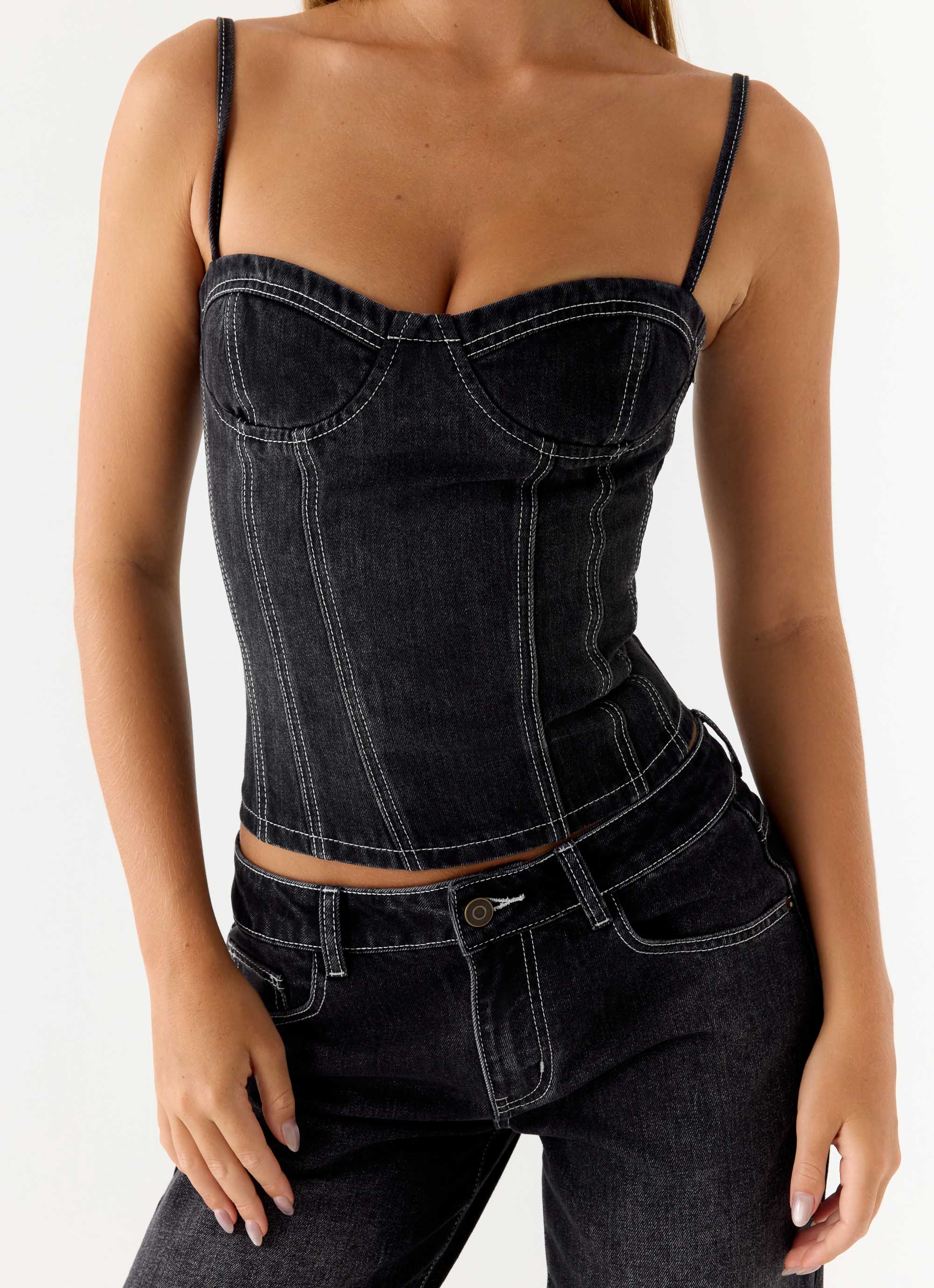 Nathan Denim Corset Top