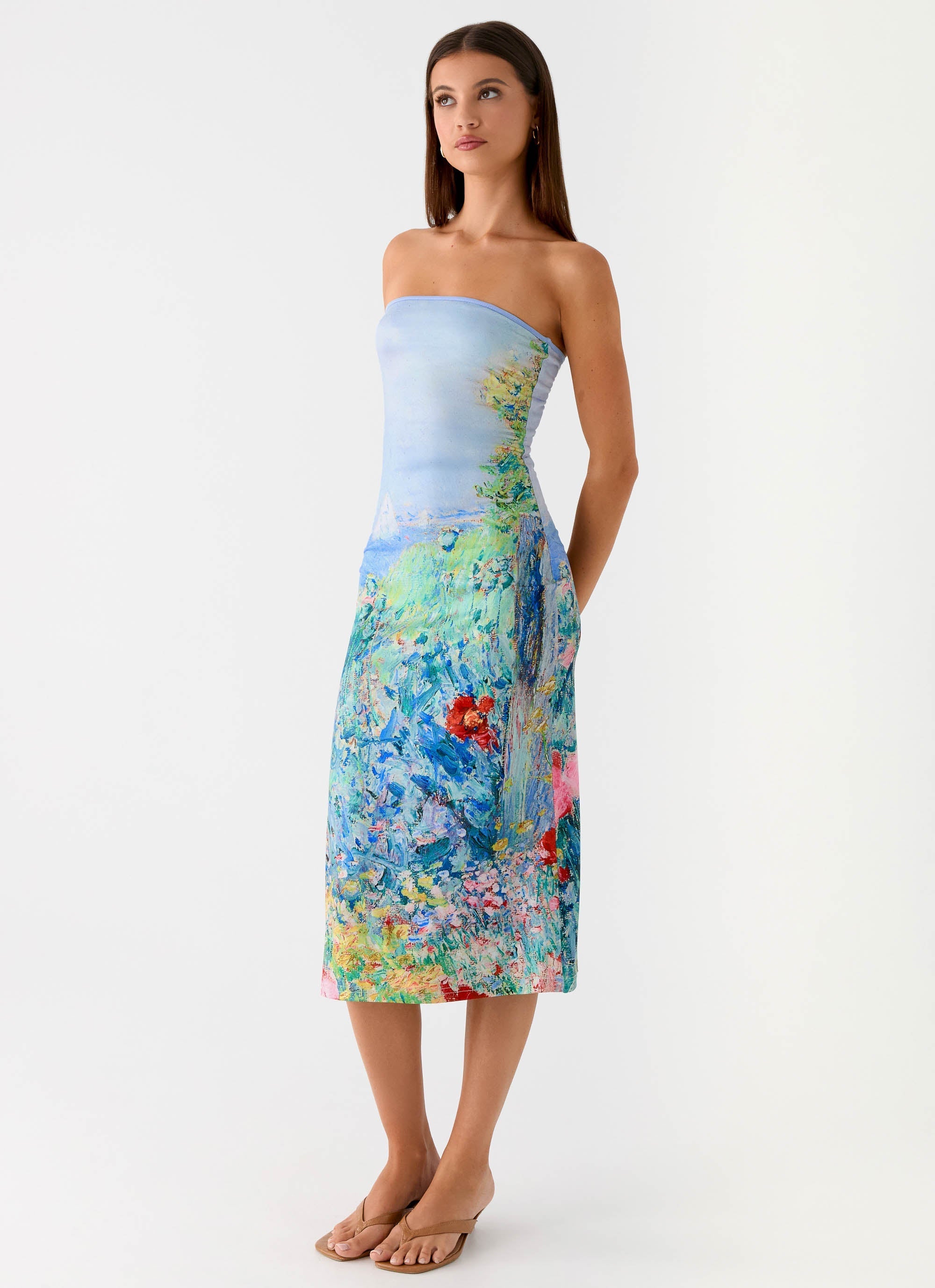 Niko Strapless Midi Dress