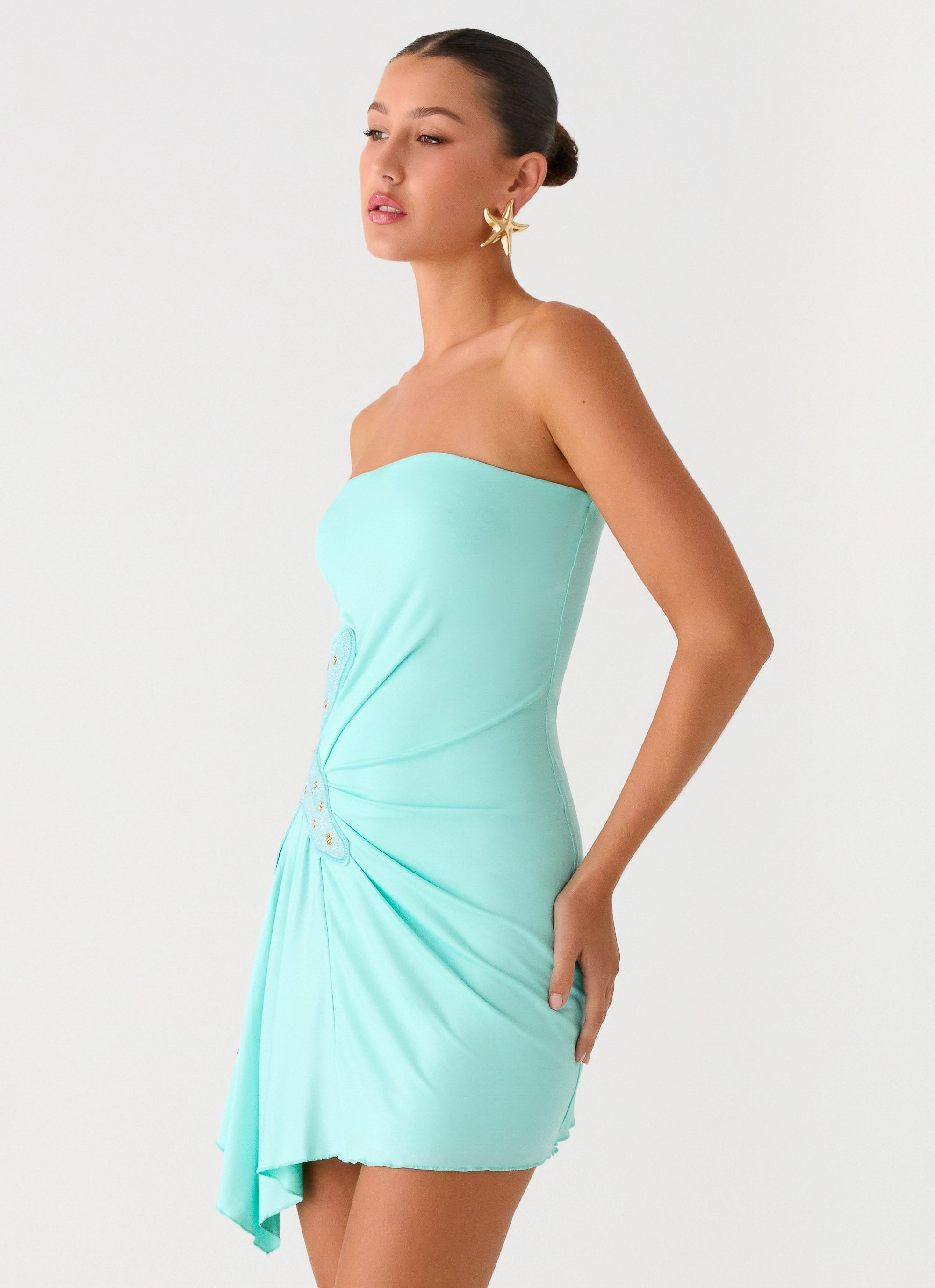 Ocean Dream Strapless Mini Dress