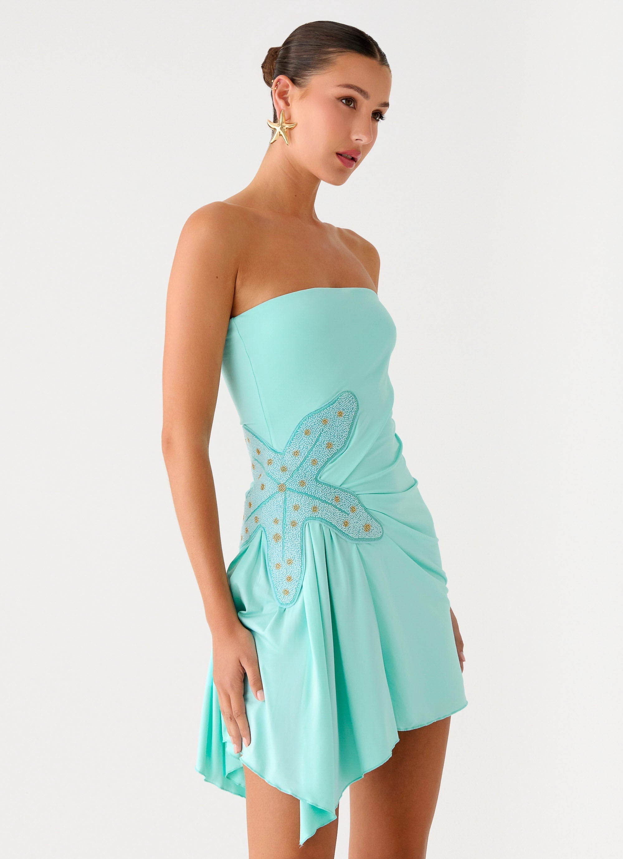 Ocean Dream Strapless Mini Dress