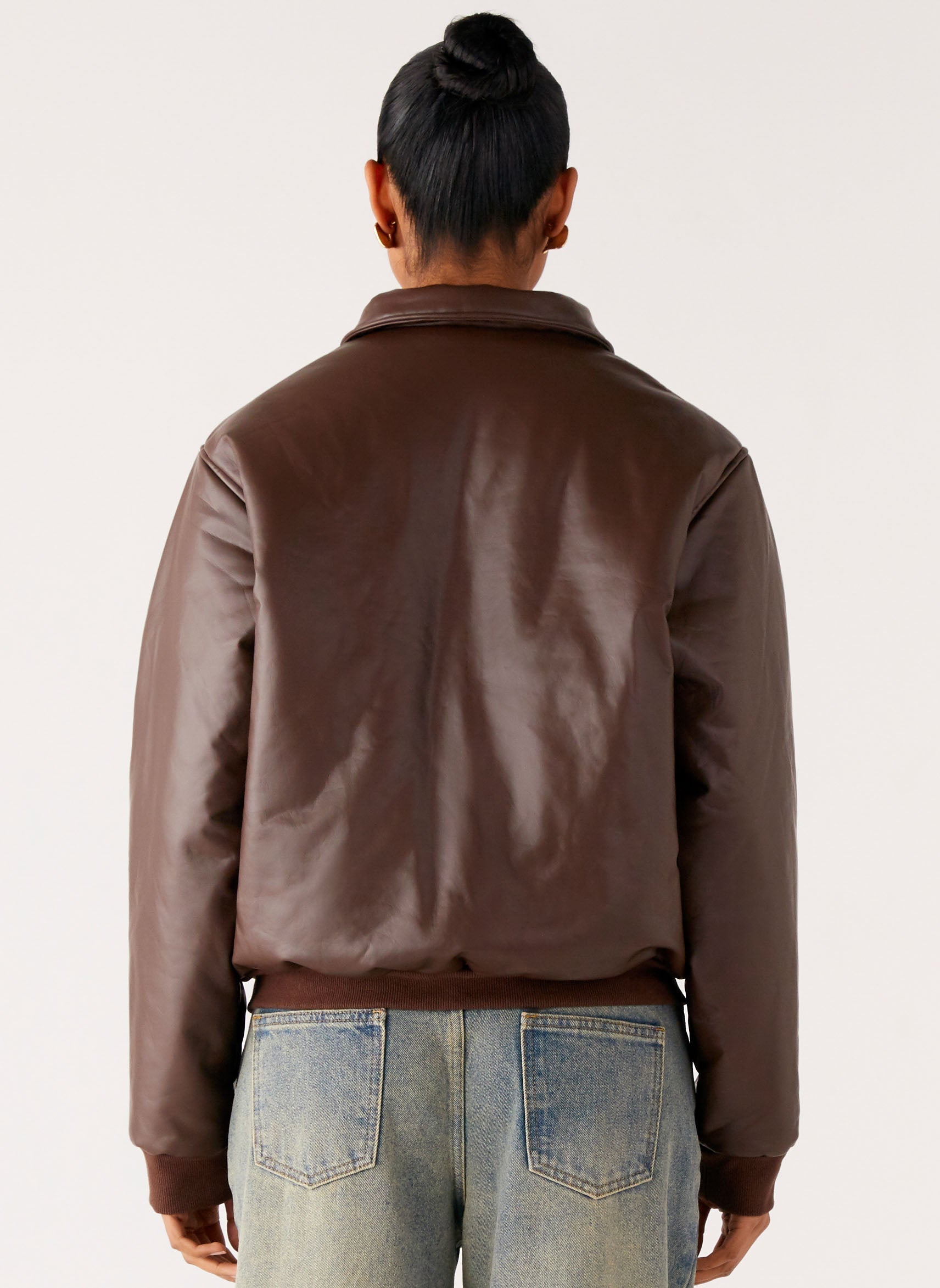 Outlands Faux Leather Bomber Jacket